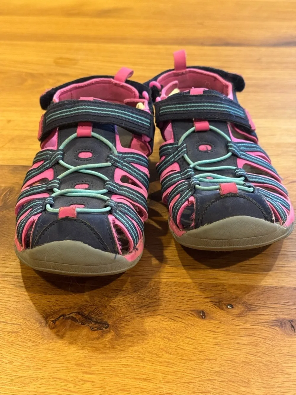 Cat & Jack Girls Size 3 Pink Navy Sport Sandals Water Shoes Closed Toe